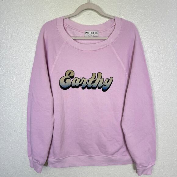 Wildfox Sommer Sweatshirt Womens Large Earthy Crewneck Oversize Pastel Cozy Soft - Picture 1 of 11